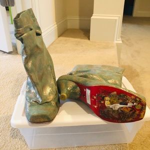 A one of a kind granny bootie with flare!